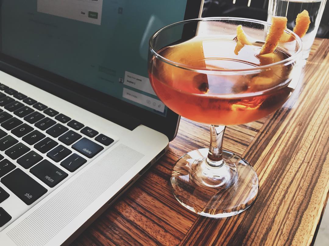 It’s always best to do your invoicing with a drink by your side.