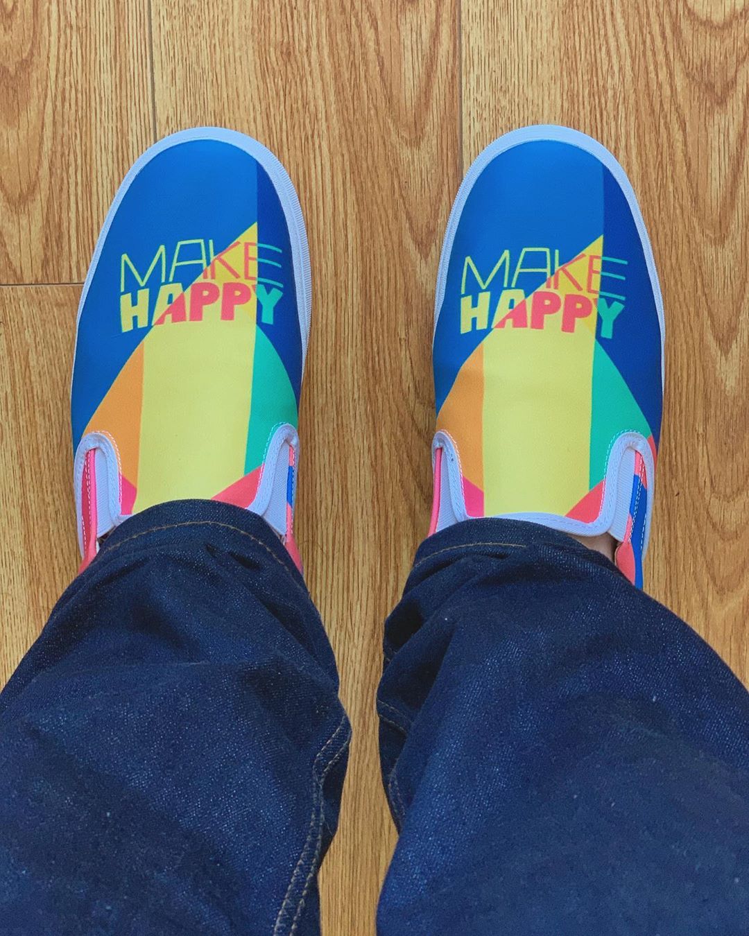 Stoked to receive my pair of Make Happy shoes from @awonderfulshop! These shoes are made...